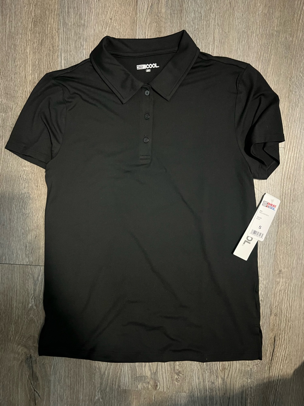 32 Degrees Women's Black Short Sleeve Polo